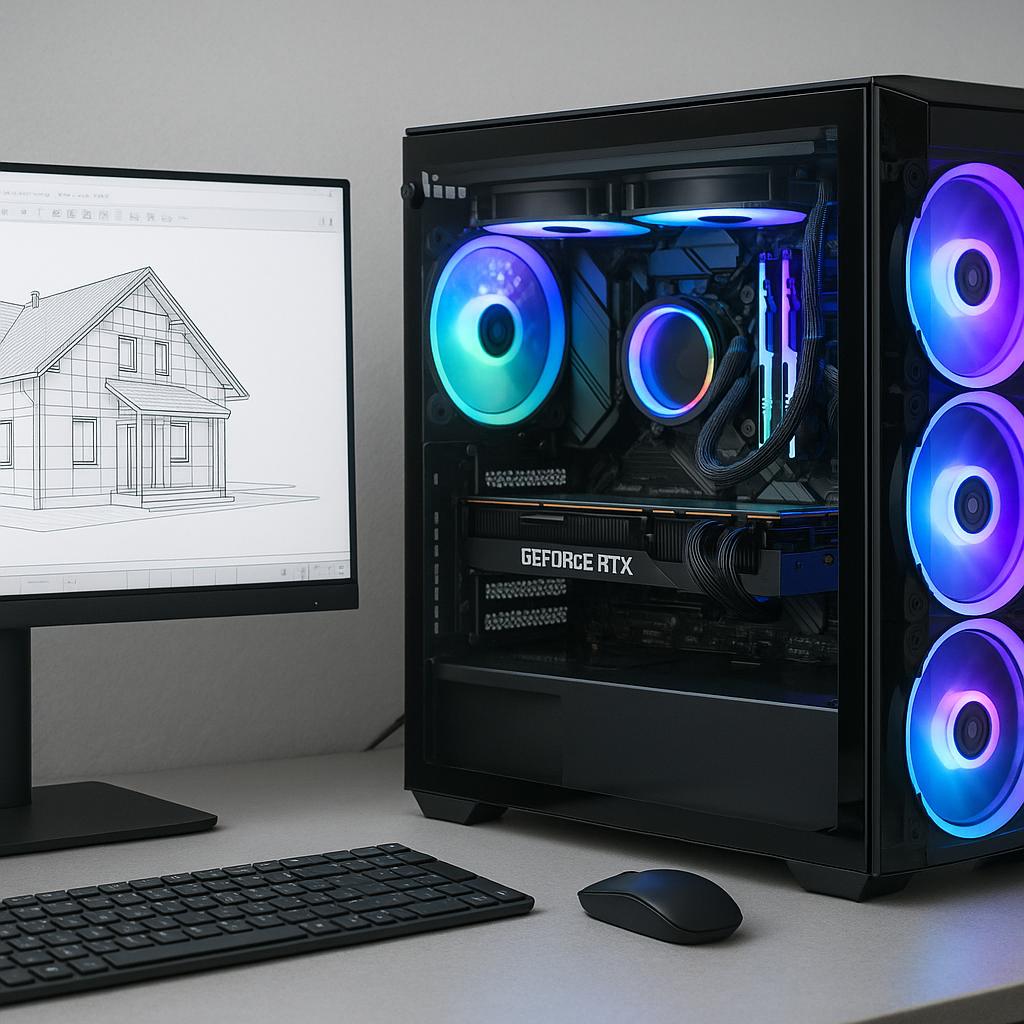 Leistungsstarker PC mit RGB-Beleuchtung Architekten-PC